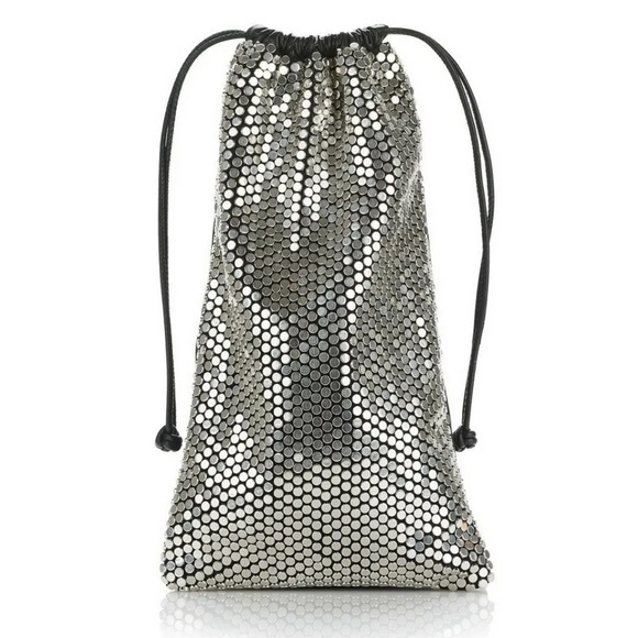 Alexander Wang Runway Ryan Dust W/Flat Silvertone Studs Black Leather Clutch - Picture 8 of 12